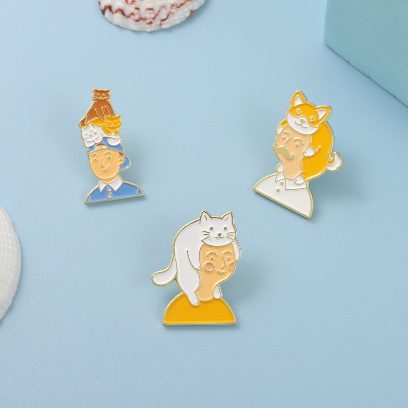 Huy Hiệu Cài Áo Kim Loại Hình Chó Corgi Dễ Thương