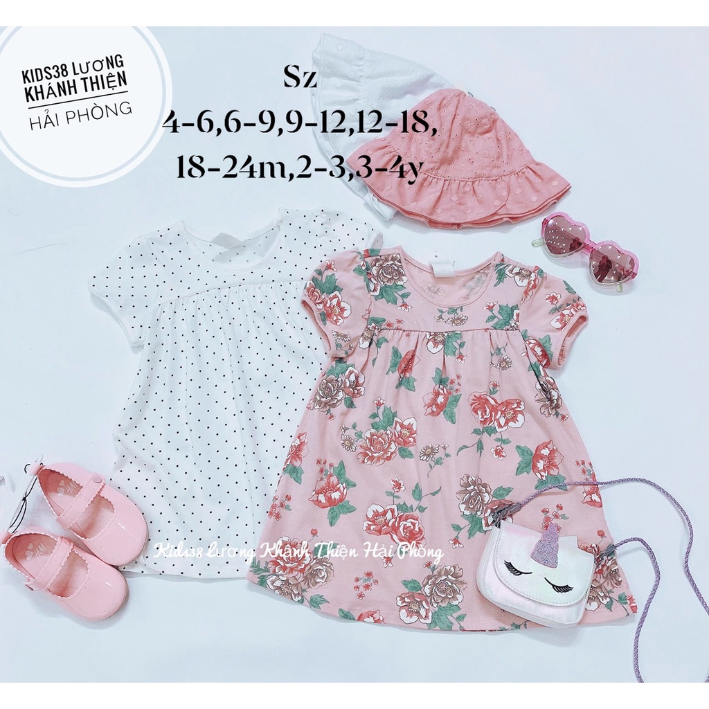 Set 2 váy hồng hoa HM H&amp;M _hàng chính hãng Mỹ