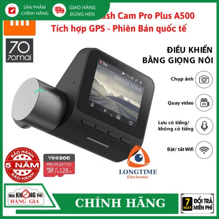 Camera Hành Trình 70mai Dash Cam Pro Plus A500 chuẩn 2K – Bản Quốc Tế - Nguyên Seal , Bảo hành 5 năm