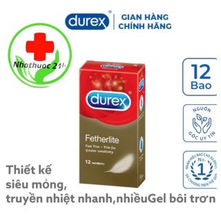 🆘 Bao cao su siêu mỏng durex fertherlite hộp 12 cái
