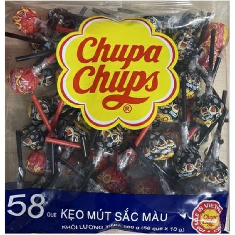 Gói 60 que Kẹo mút Chupa Chups hương trái cây gói 500g
