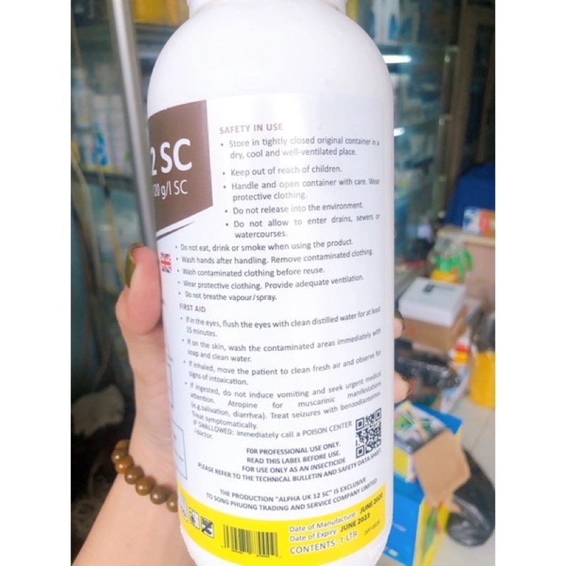 Thuốc diệt côn trùng nhập khẩu Anh quốc alpha uk 12sc Không mùi chai 1000ml