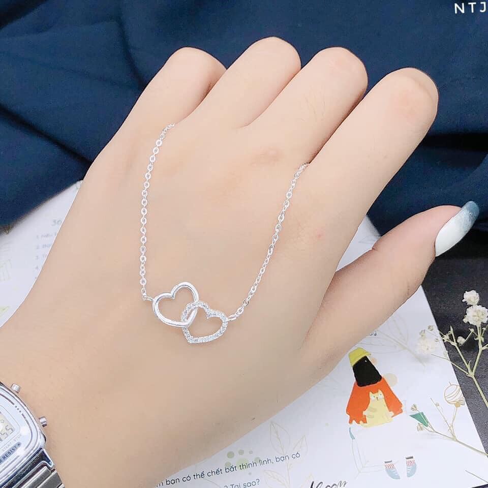 Dây chuyền nữ bạc thật mặt tim lồng xinh xắn LINH MIU SILVER