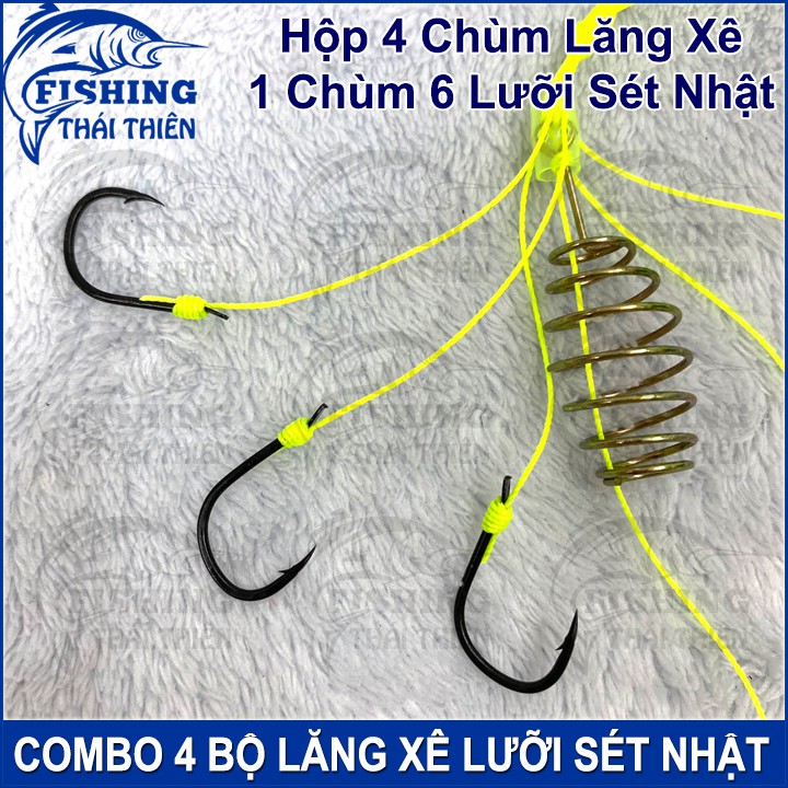 Combo 4 Chùm Lăng Xê Leopard King 1 Chùm 6 Lưỡi Sét Nhật Siêu Bén Dùng Câu Cá Chép, Mè, Rô Phi