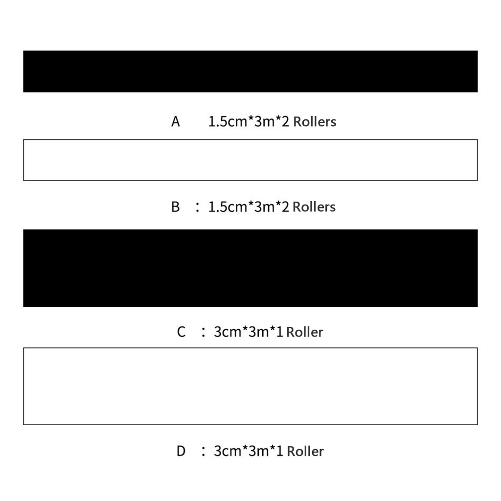 Băng Keo Washi Màu Trắng Đen Trơn Đơn Giản Dùng Trang Trí Sổ Tay DIY