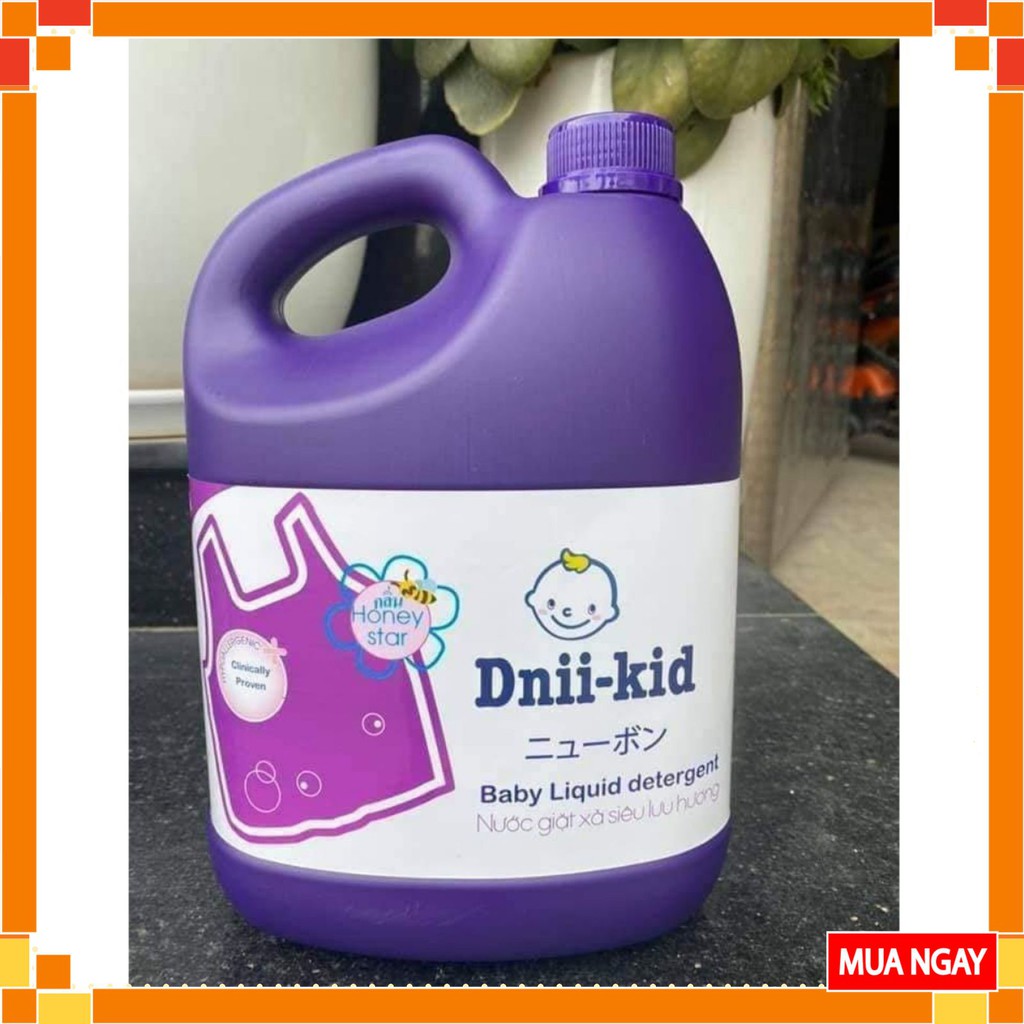 Nước Giặt Dnii Kid Ánh Dương 3600ml – Nước Giặt Cho Bé Dnii Tím, Trắng, Vàng Cực Thơm Lâu