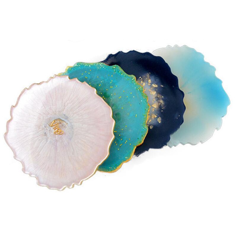 Bộ 4 Khuôn Silicone Làm Đế Lót Ly Hình Học