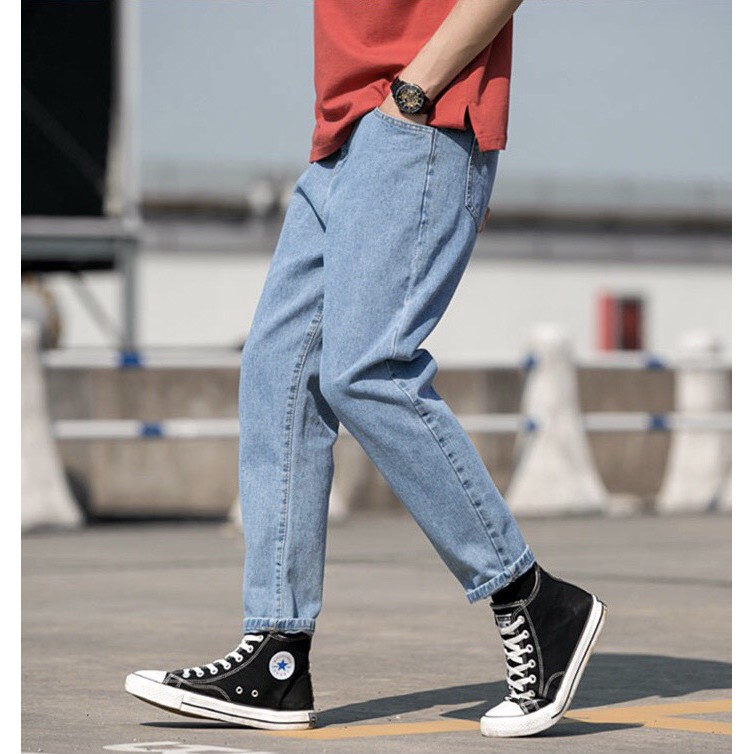 Quần jean baggy nam rách trắng đen 2 gối gấu ống suông rộng chất vải bò cao cấp RG01 Ullzang hàn quốc Helloyou 2022 | BigBuy360 - bigbuy360.vn