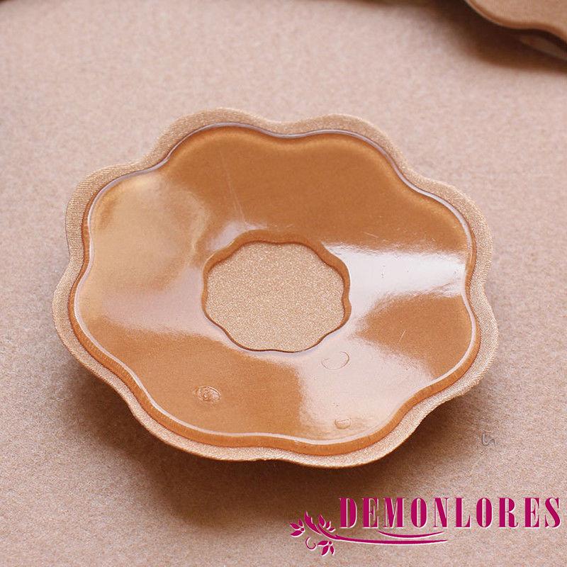 Miếng silicone dán đầu ngực nữ hình tròn/hoa tái sử dụng được