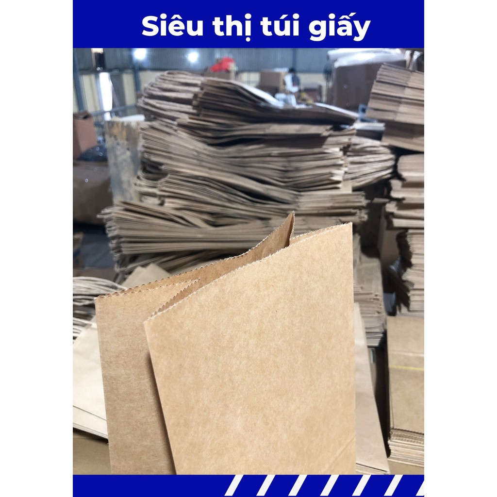 COMBO 10 CHIẾC TÚI GIẤY KRAFT XI MĂNG S1: 15.5x9x25 cm KHÔNG QUAI ( ẢNH THẬT SHOP TỰ CHỤP)