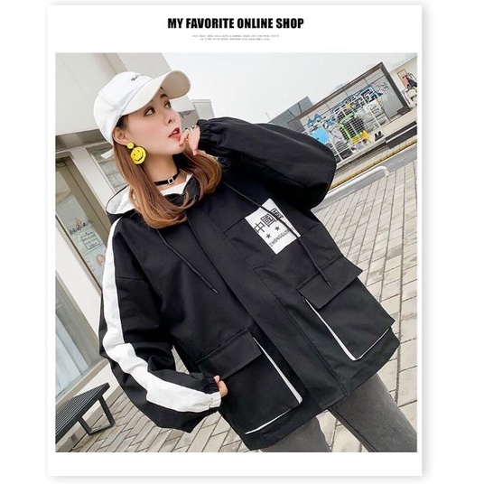 Áo khoác nữ túi hộp sọc tay HP009