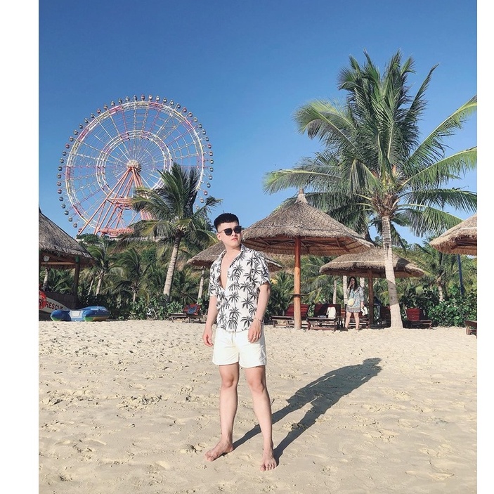 Áo sơ mi Hawaii Nam Nữ đi biển Cây Dừa fullsize 45-85kg