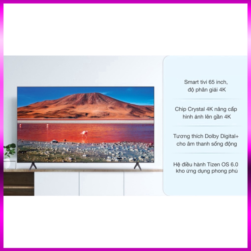 (mới) Tivi Samsung 4K 65 inch UA65AU7700 _Giao nhanh , lắp đặt miễn phí đầy đủ toàn quốc