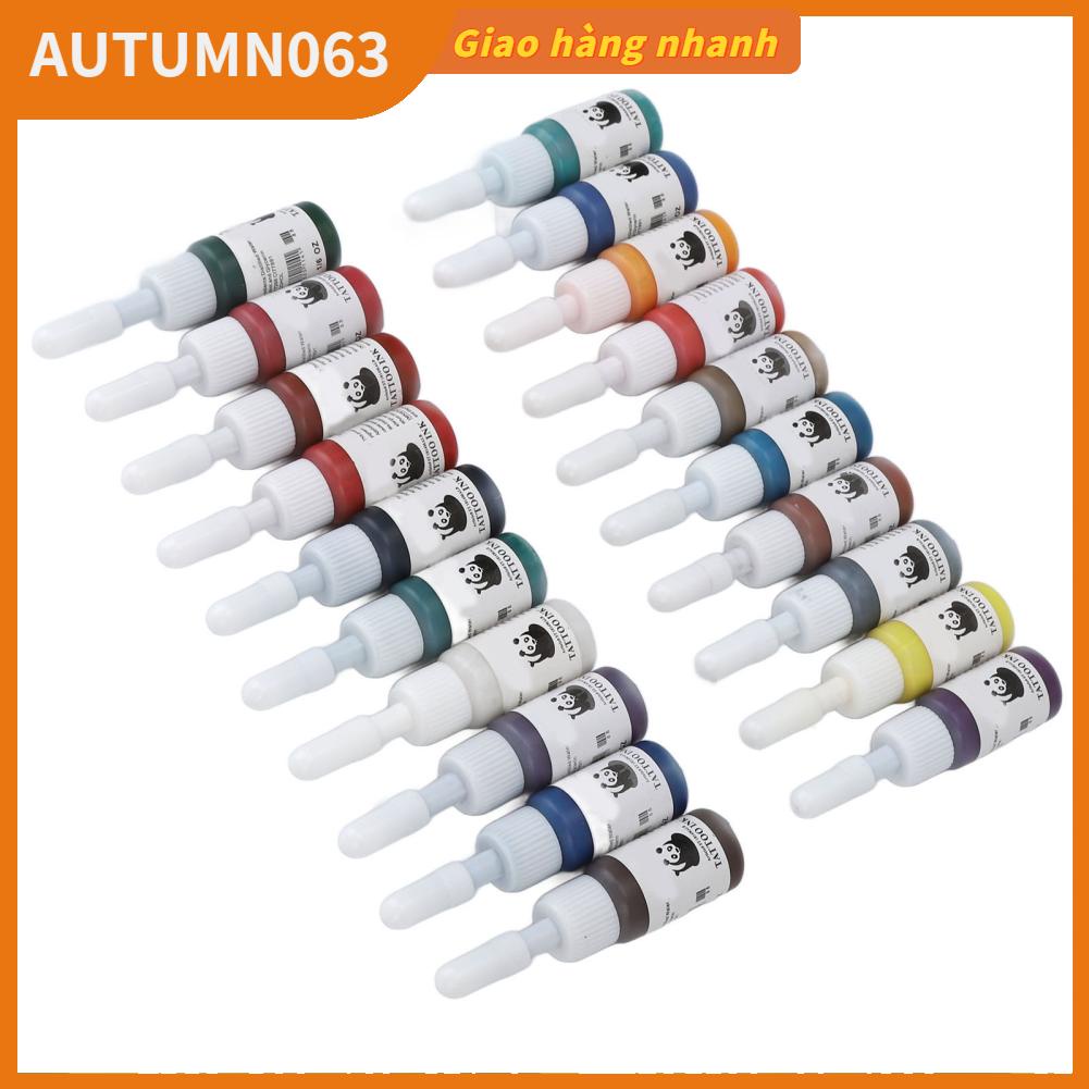 Mực Xăm Hình Đẹp 100ml Bộ mực xăm chuyên nghiệp 20 màu Thành phần an toàn có tuổi thọ lâu dài sắc tố hình đích thực Autumn063