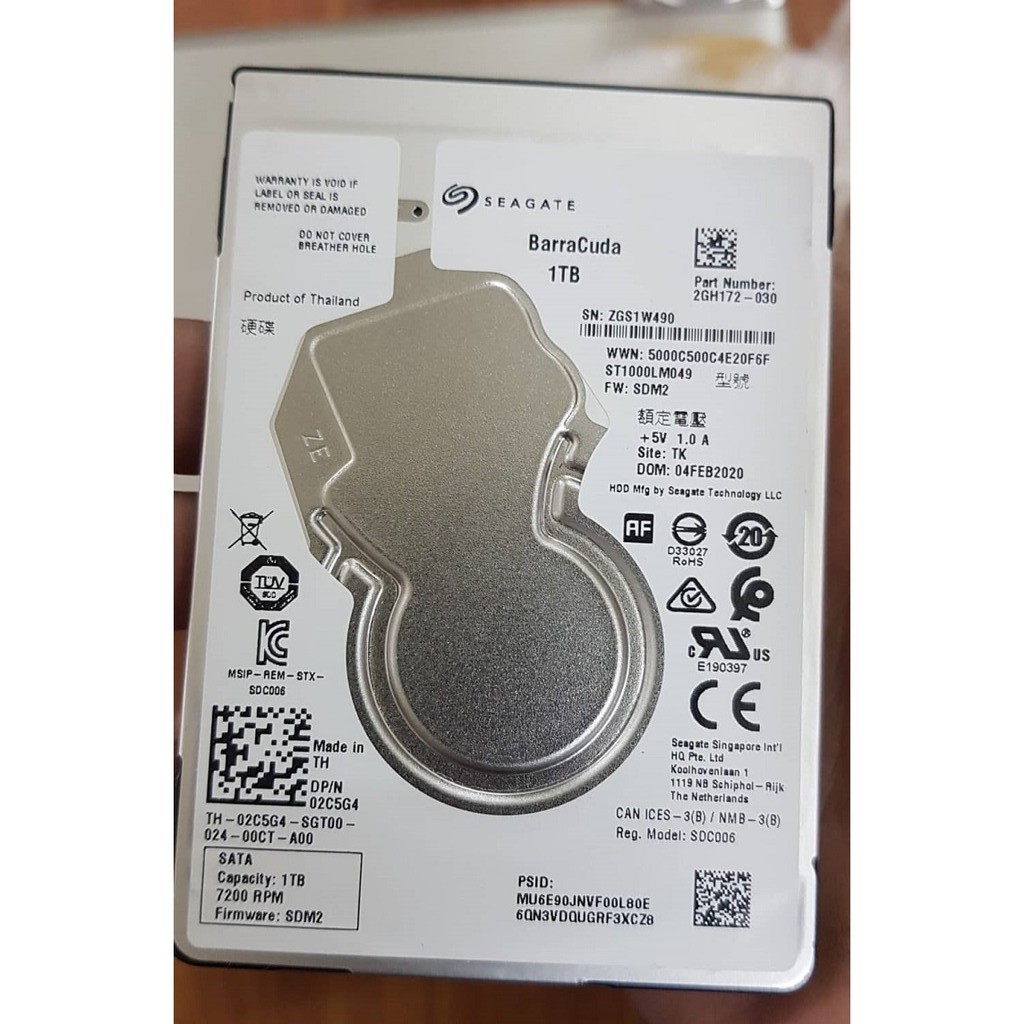 Ổ Cứng HDD Laptop 1TB Seagate 2.5 inch SATA3 6Gbs Cache 128MB Chính Hãng