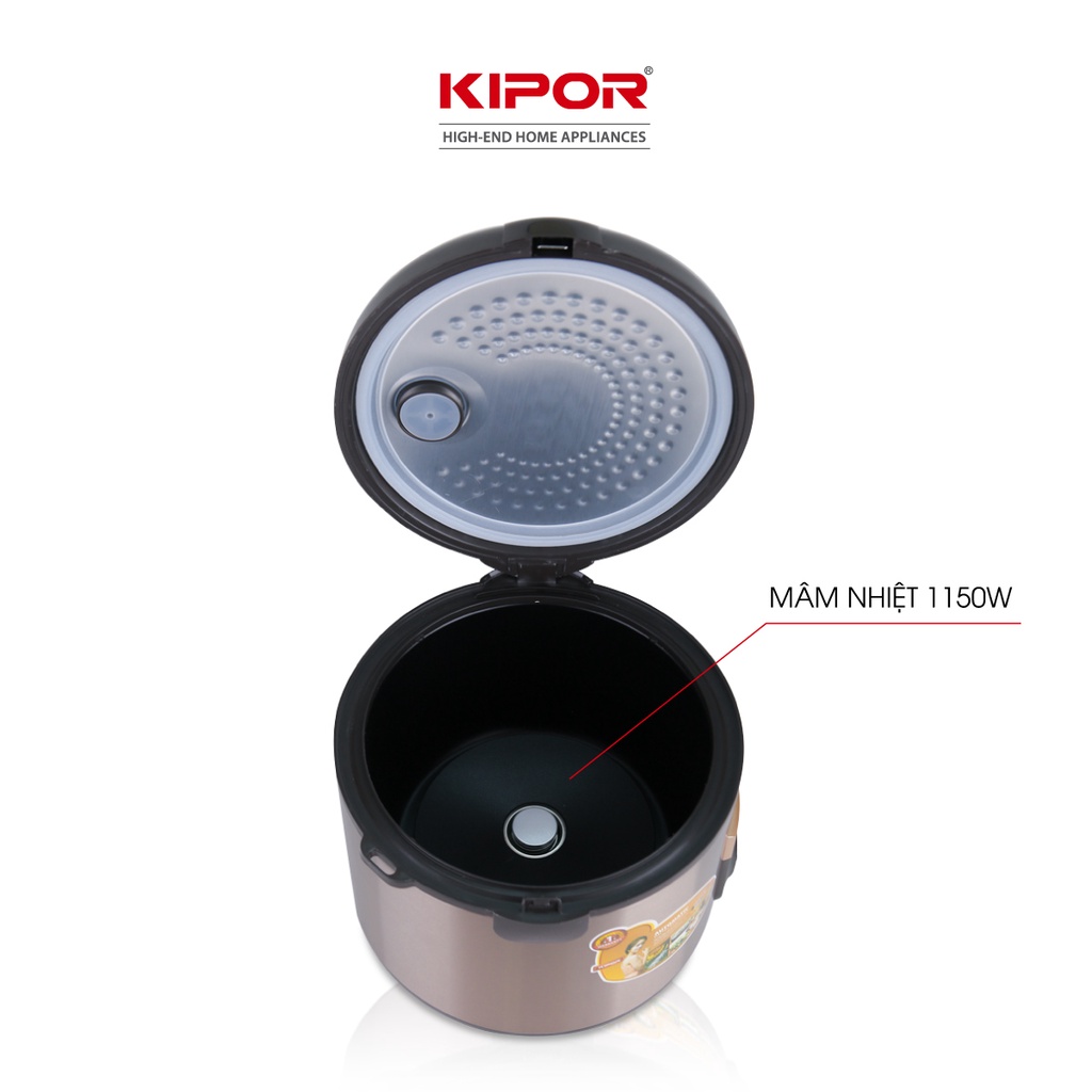 Nồi cơm điện KIPOR KP-N532 - 3.2L - Chống dính TEFLON, Nồi cỡ lớn 6-8 người ăn - Bảo hành tại nhà 12 tháng