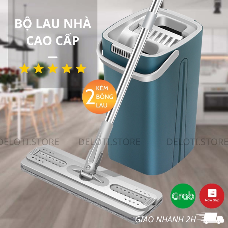 Cây Lau Nhà Tự Vắt Thông Minh MOPSCRATCH Chổi Lau Nhà Tự Vắt Bộ Lau Nhà 360 Độ Cao Cấp Thế Hệ Mới Tặng Kèm 2 Bông