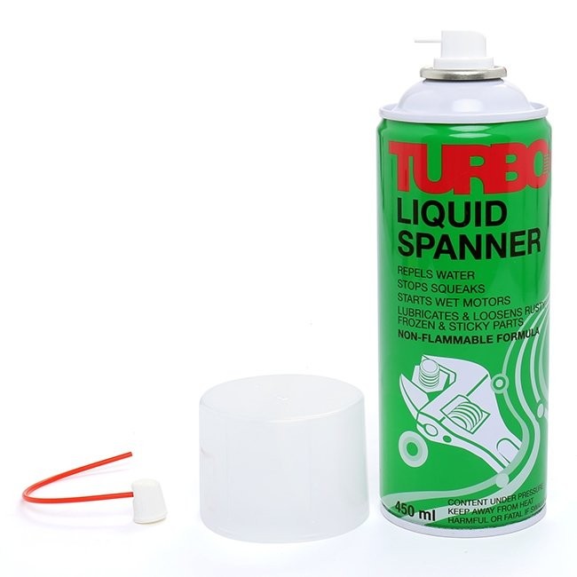 Chai xịt vệ sinh sên, chống rỉ sét, tẩy đa năng và bôi trơn Turbo Liquid Spanner USA 450ml