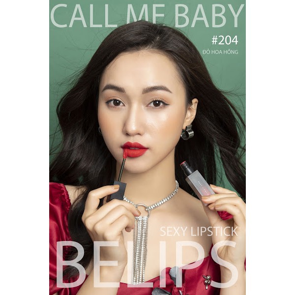 Son Kem Siêu Lì Call Me Baby Đỏ Hoa Hồng Belips Sexy Lipstick (3,7G)