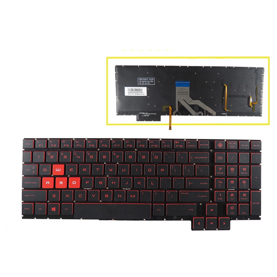 Bàn phím laptop HP OMEN 15CE 15-CE MÀU ĐEN ĐỎ CÓ ĐÈN