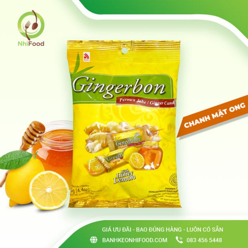 Kẹo Gừng Dẻo Gingerbon Bịch 125g Gồm 31 Viên