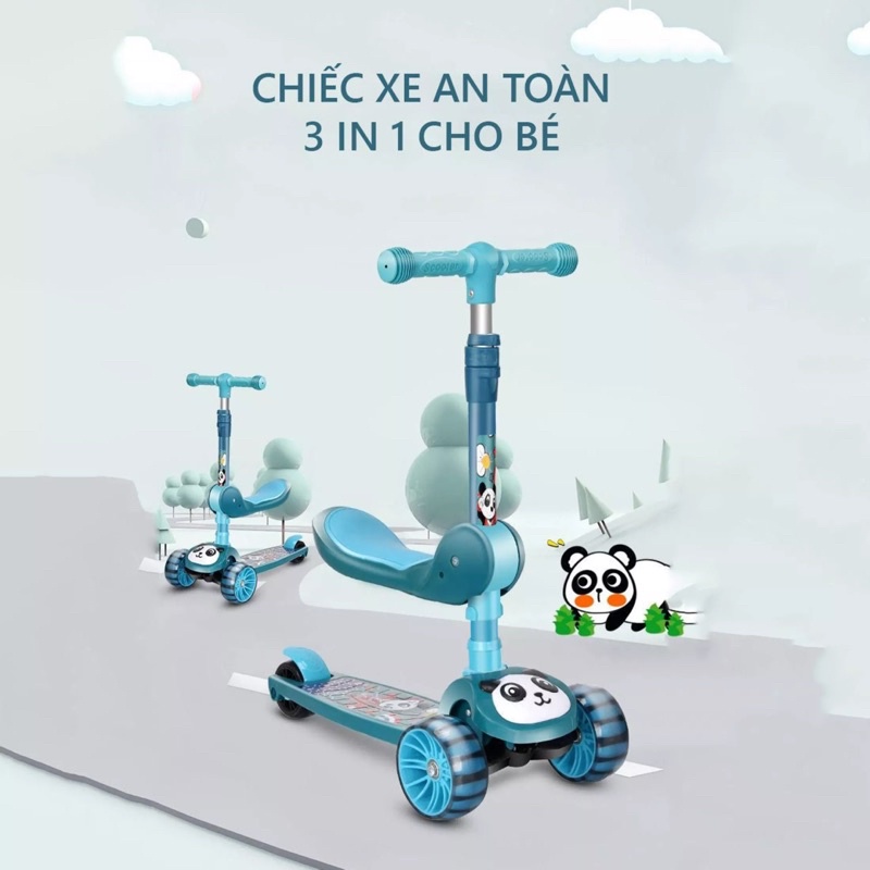 Xe Trượt Scooter Có Nhạc Và Đèn 3in1
