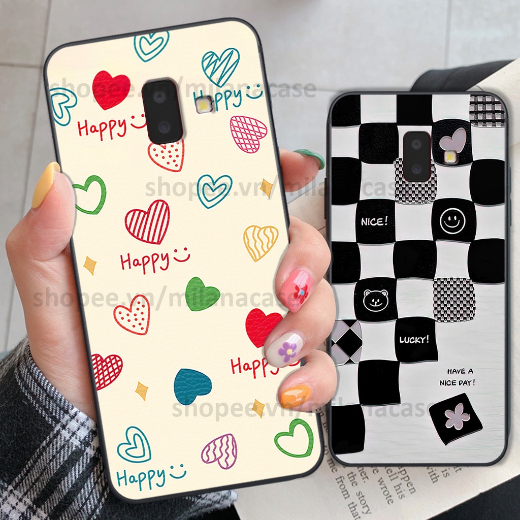 Ốp Samsung J6 2018 / J6 Plus / J6+ in hình caro trái tim siêu đẹp, siêu nét đầy phong cách cá tính