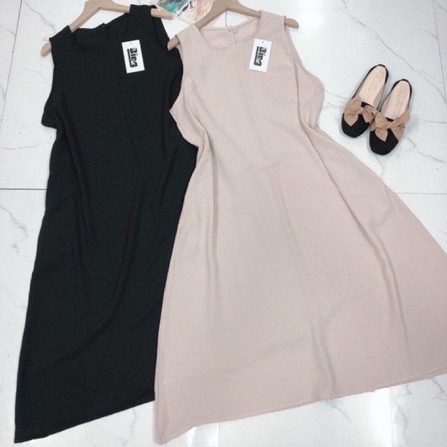 Váy maxi dáng suông sát nách chất đũi nhiều màu - SL14