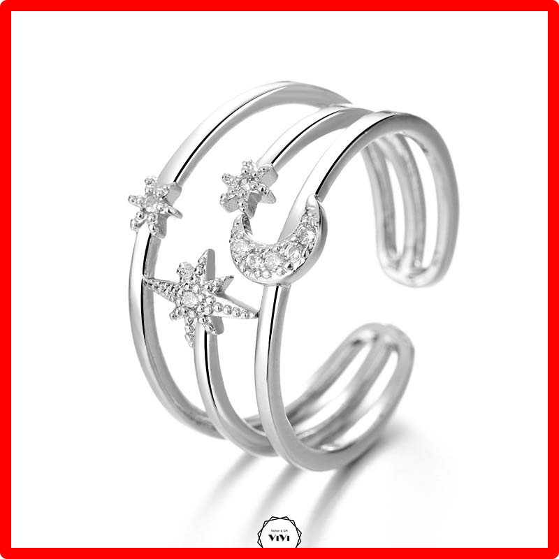 Nhẫn bạc Ý bầu trời đêm Sora – Nhẫn nữ nhẫn bạc 925 cao cấp ViVi_Gift