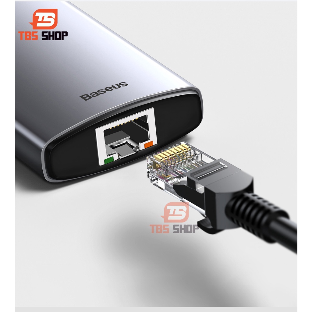 Hub Chuyển Đổi Baseus 8 in 1 Type C sang HDMI, USB Internet cho Macbook, Notebook Điện thoại