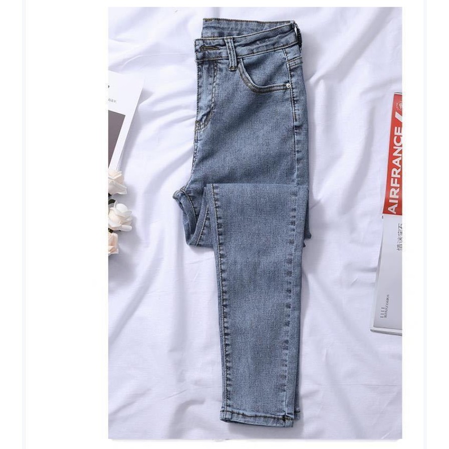 Quần jeans lưng cao dáng ôm thời trang cho nữ