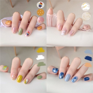 [Hàng mới về] Set 14 Miếng Dán Móng Tay Nhiều Màu Sắc Chống Nước Tiện Dụng