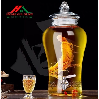 Bình thủy tinh sâm chân mây có vòi 8 lít ( DUNG TÍCH THỰC 7.5L )