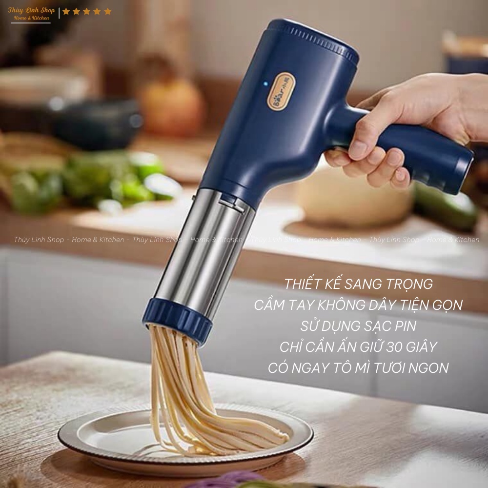 MÁY LÀM MÌ TƯƠI BEAR - BÚN TƯƠI - MÁY LÀM MỲ SỢI TỰ ĐỘNG CẦM TAY BEAR - HÀNG CHÍNH HÃNG BẢO HÀNH 1 NĂM - CÓ HDSD CỤ THỂ