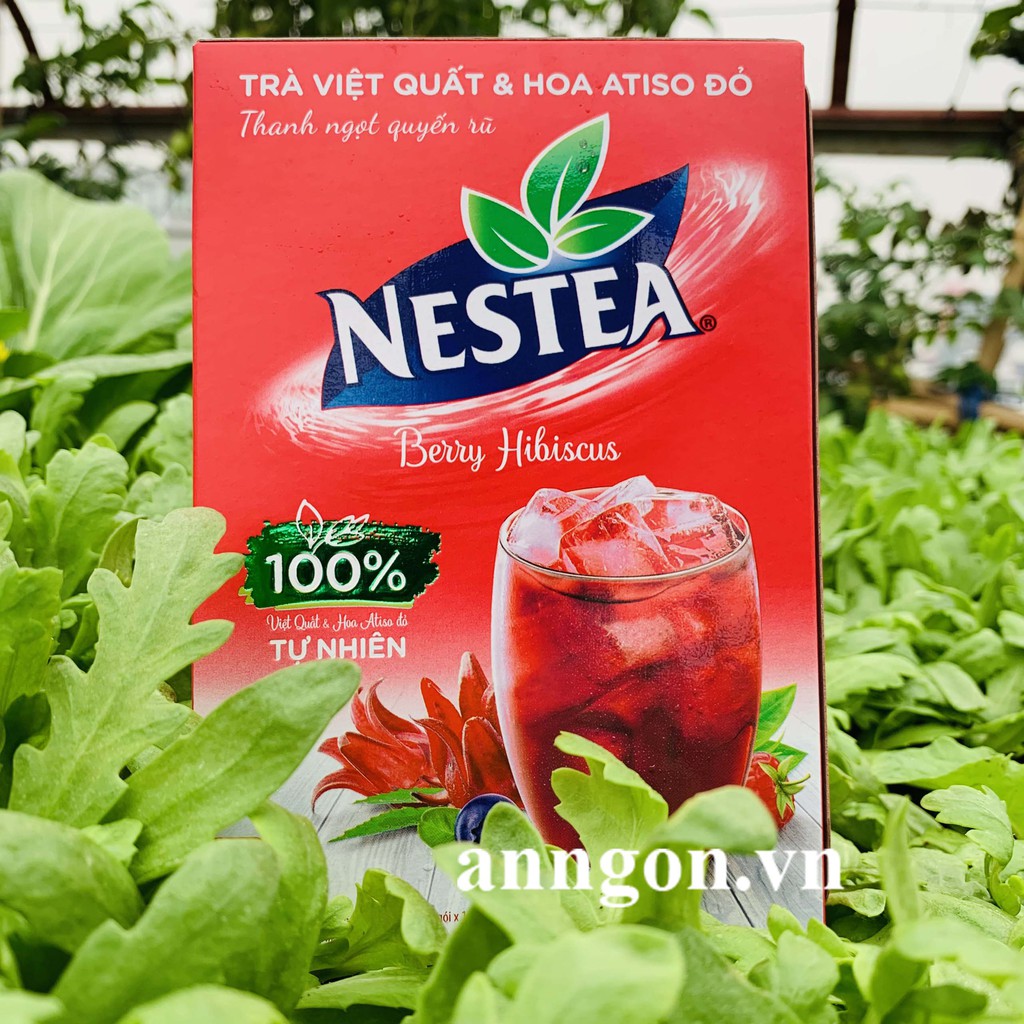 Trà Nestea hương Việt quất & Hoa Atiso đỏ thanh lọc cơ thể.