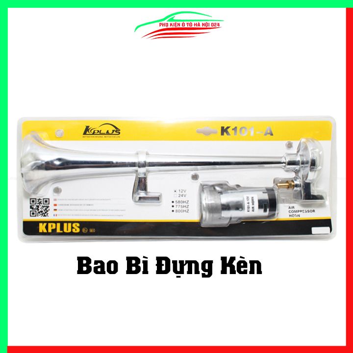 Còi sinh hơi ô tô mạ Kplus mạ chorme K101-A điện áp 12V/24V chuyên dùng cho ô tô