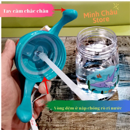 Bình Tập Uống Nước Cho Bé [ 𝑯𝒊̀𝒏𝒉 𝑽𝒖̛𝒐̛𝒏𝒈 𝑴𝒊𝒆̣̂𝒏] Kèm Dây Đeo