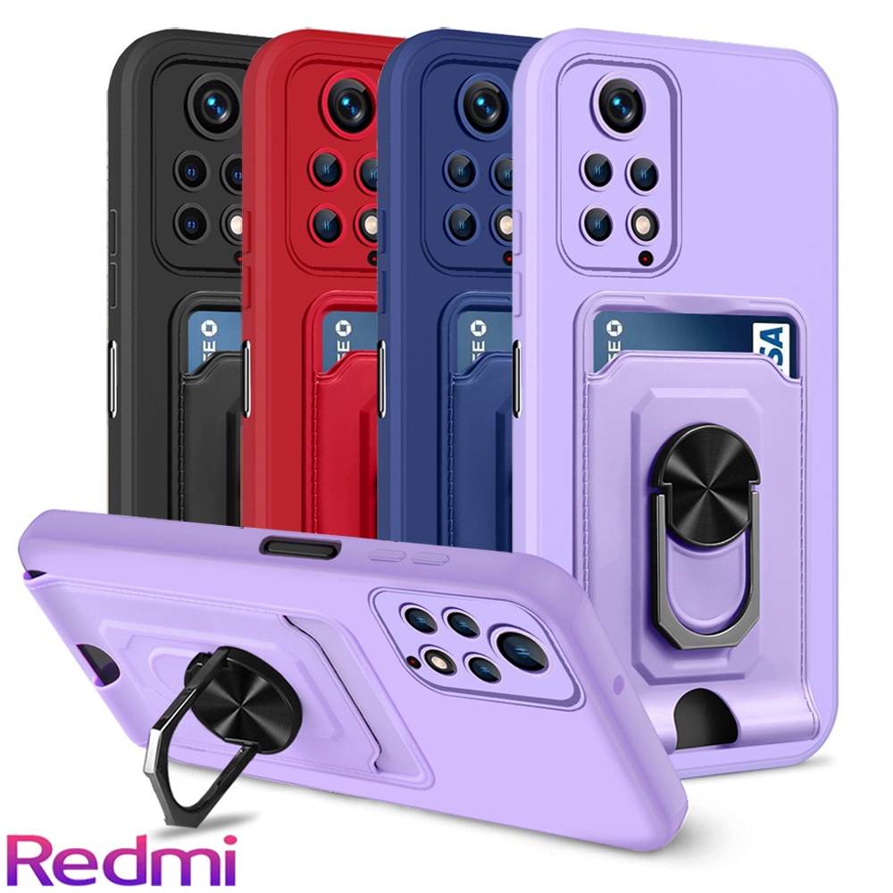 Redmi Note 11 Pro Note 11S Note 10 Pro Note 10S Note 9S Note 9 Pro Redmi 10C 9T 9C Vỏ điện thoại silicon mềm chống sốc đa chức năng sang trọng có đế