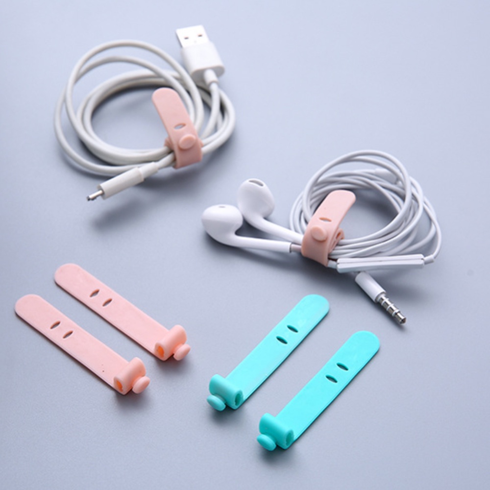 Set 4 dây quấn giữ dây cáp tai nghe bằng silicone đa năng tiện lợi