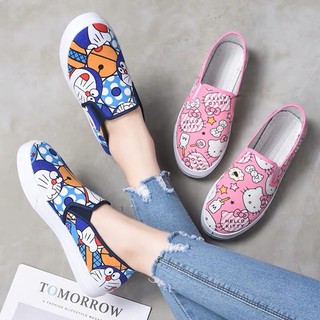 giày slipon doraemon, doremon, kitty