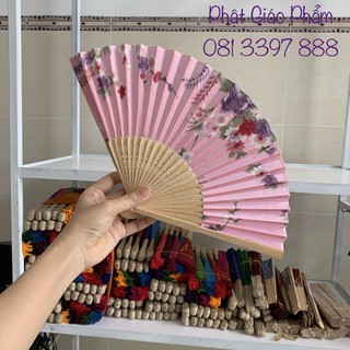 Quạt Tay Cổ Trang - Vải Lụa cao cấp