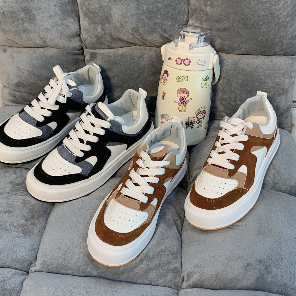 Giầy thể thao nữ buộc dây tăng chiều cao đế bánh mì,Sneaker nữ siêu nhẹ hàng đẹp mẫu hot mã 557