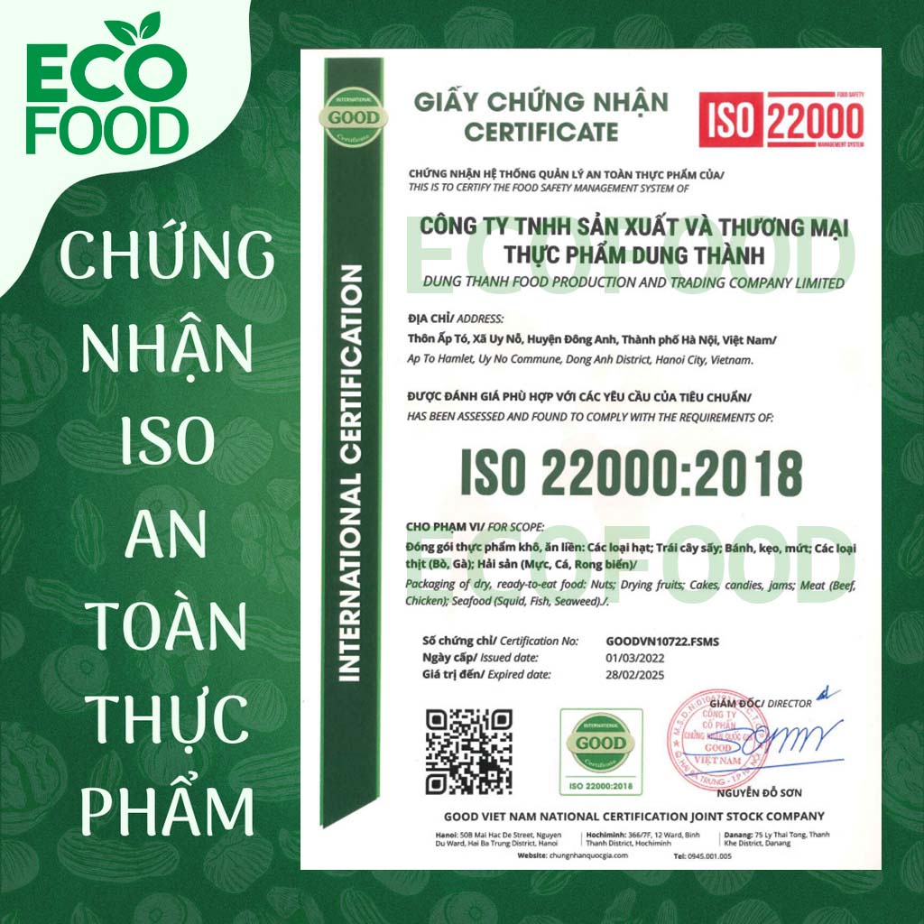 Rong biển cháy tỏi 150G ecofood trộn cơm ăn liền đồ ăn vặt việt nam an toàn vệ sinh thực phẩm