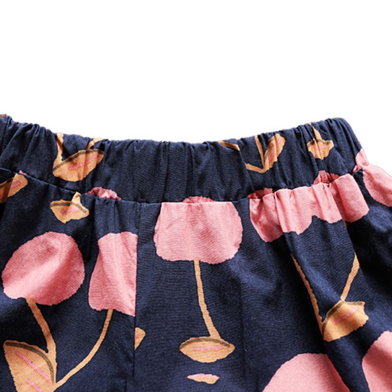 Bộ quần áo gồm áo thun + quần short mùa hè cho bé gái