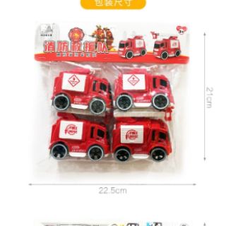 Set 4 xe cứu hỏa chạy đà siêu bền