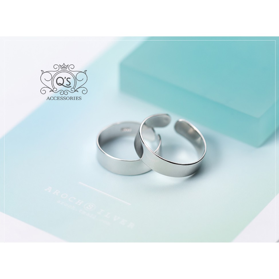Nhẫn bạc trơn bản to nhẫn cặp đôi nam nữ bản rộng 5mm S925 MINIMAL Silver Ring QA SILVER - KÈM ẢNH THẬT