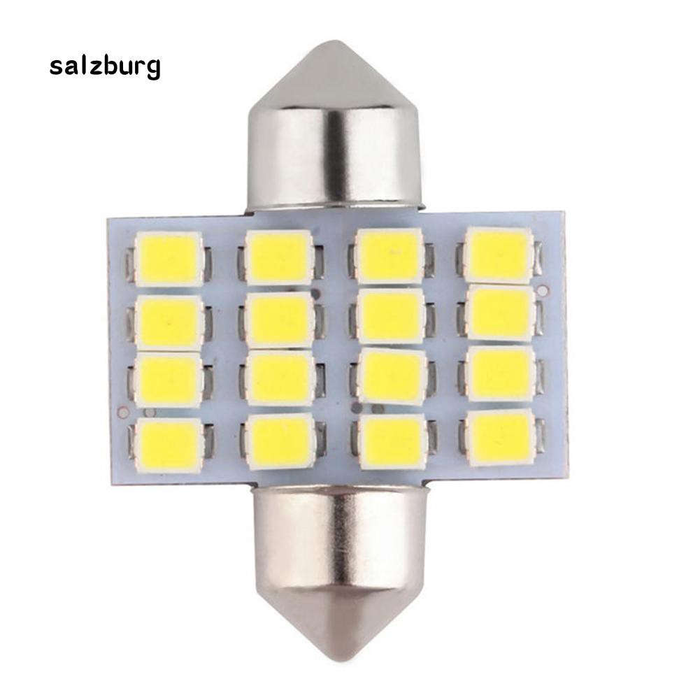 Bóng đèn LED nội thất xe hơi sáng trắng 16 SMD DC 12V