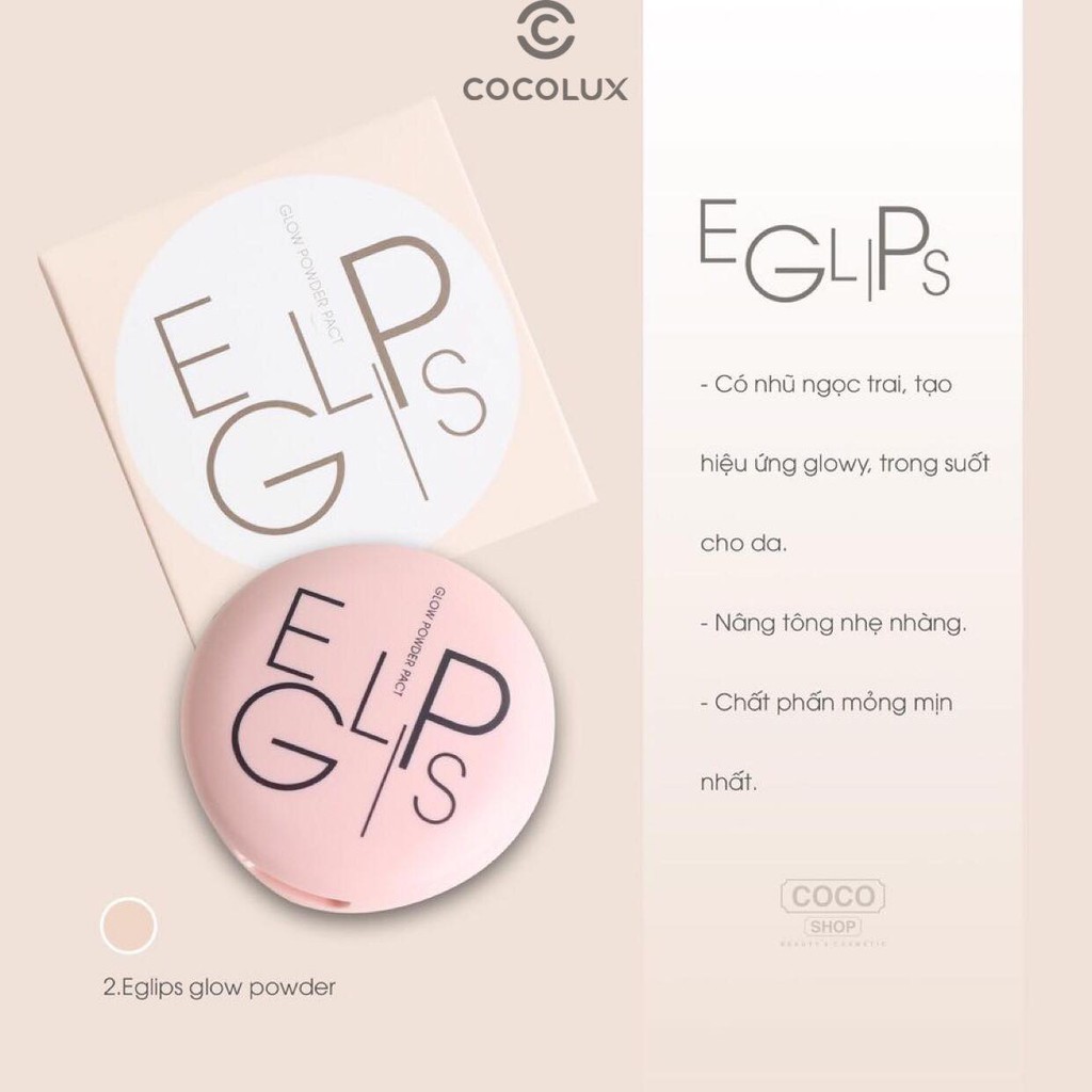 [CoCoLux] Phấn phủ EGLIPS Glow Power Pact ( hồng )