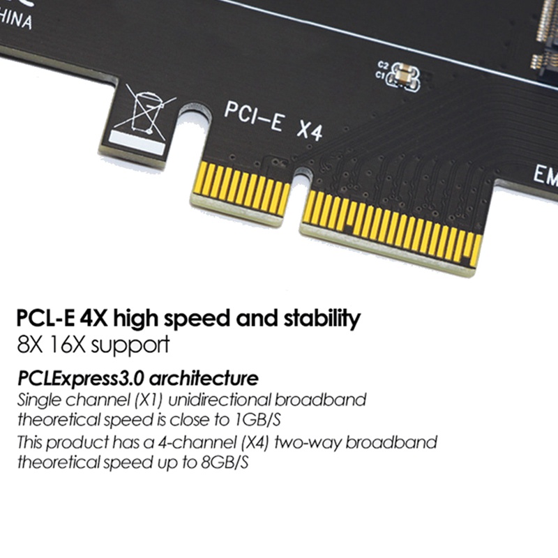 Thẻ Mở Rộng PCI-E 3.0 X4 Sang NVMe M.2 NGFF SSD Cho 2230 / 2242 / 2260 / 2280 M.2 SSD