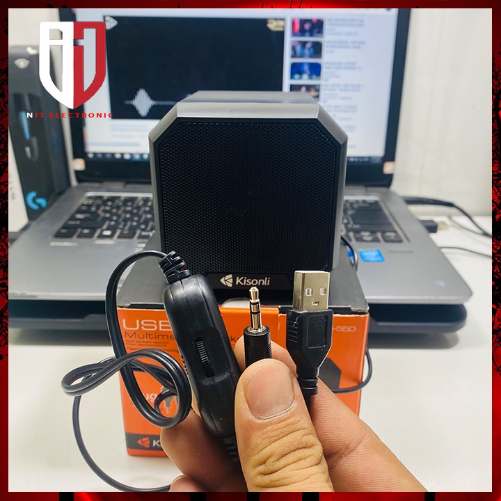 Loa máy tính laptop mini có dây để bàn chính hãng Kisonli I550 loa vi tính nghe nhạc